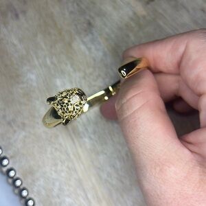 XIXI Gold plated Hinged Paved Jaguar Bracelet new with dust bag